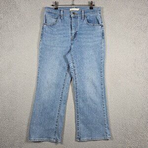 Levi's Women's Size 26 High Waisted Crop Flare Jeans Medium Wash Stretch